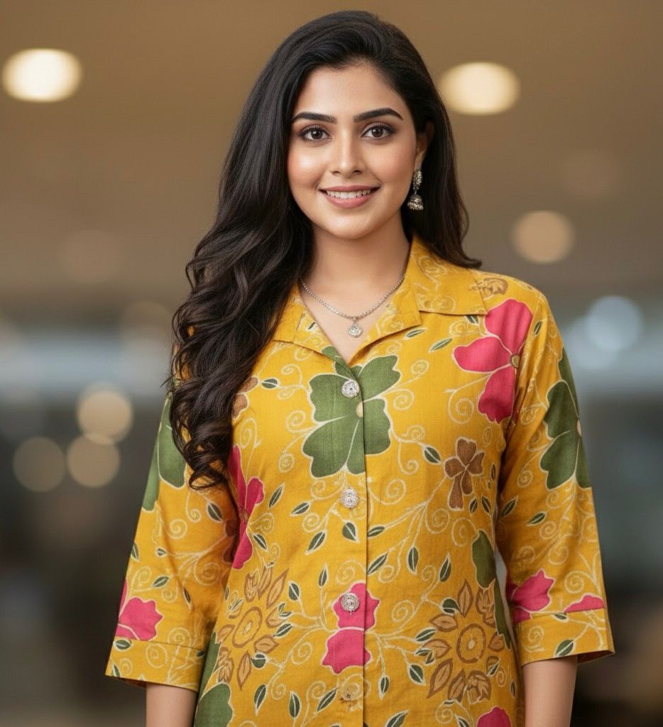 AJVIE Designer Floral Charm Buttoned Cord Set