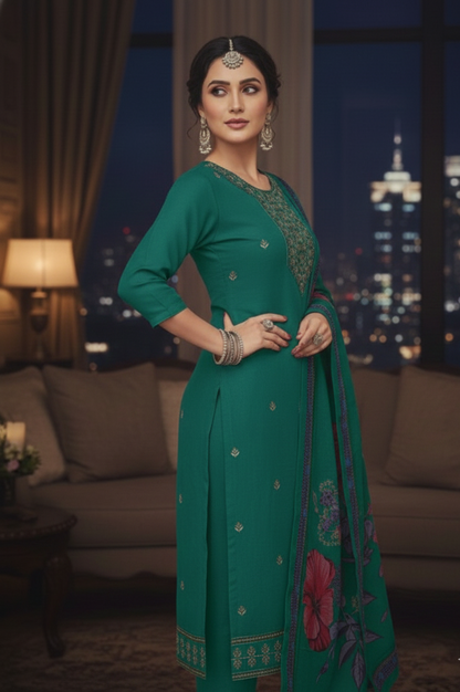 AJVIE Signature Roman Silk Designer Suit | Contemporary Ladies Ethnic Wear