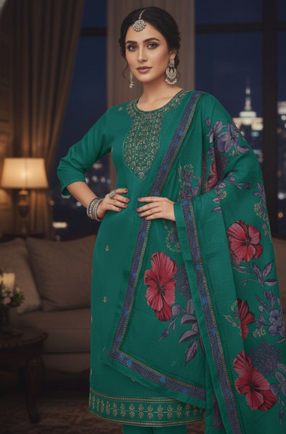 AJVIE Signature Roman Silk Designer Suit | Contemporary Ladies Ethnic Wear