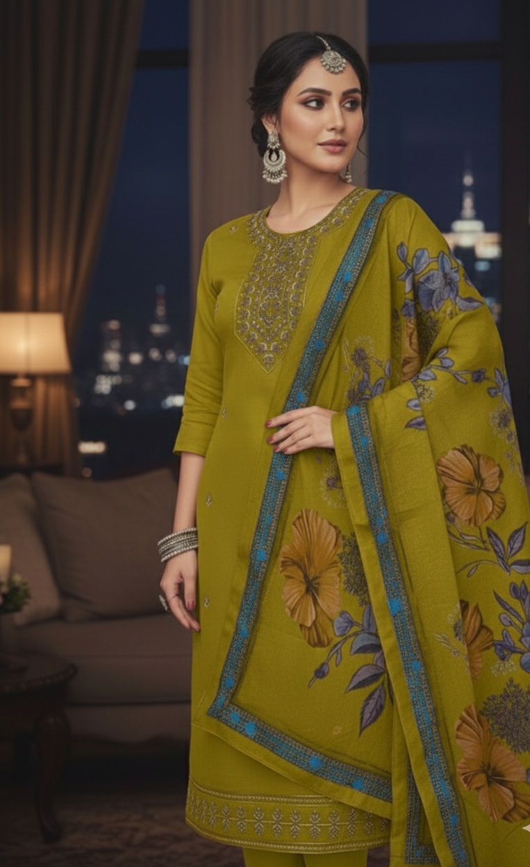 AJVIE Signature Roman Silk Designer Suit | Contemporary Ladies Ethnic Wear