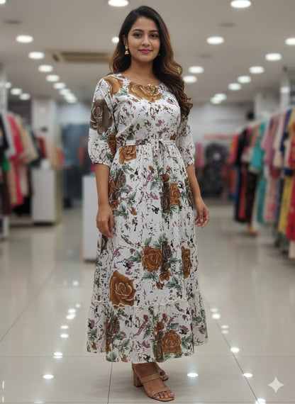 Full length Flower Designs Kurtis