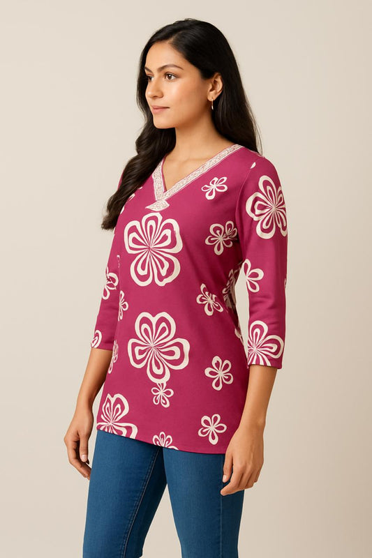 Cotton Fabrics - Printed Short Kurtis