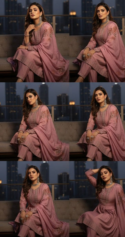 AJVIE Special Vartican Fabrics Designer Suit in Round Ghera