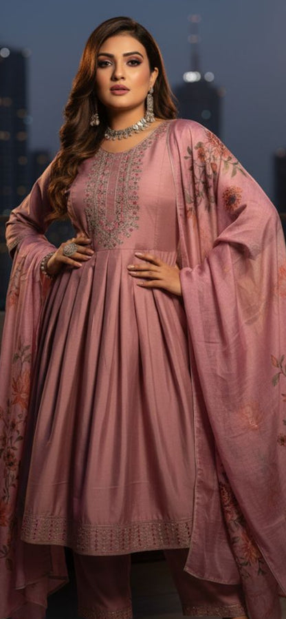 AJVIE Special Vartican Fabrics Designer Suit in Round Ghera