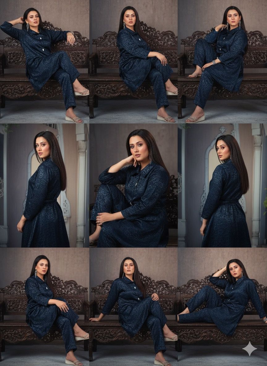 AJVIE Classic Glossy Silk Stylish CORD SET