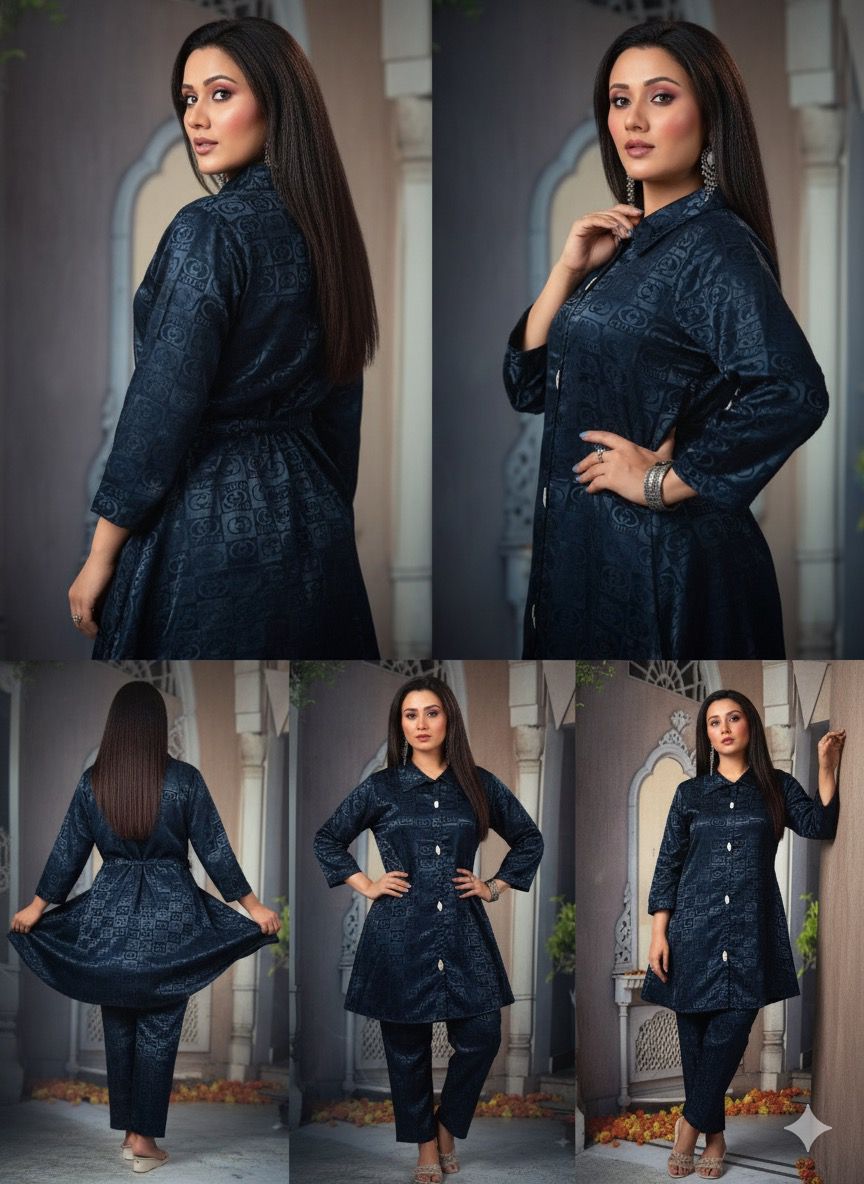 AJVIE Classic Glossy Silk Stylish CORD SET