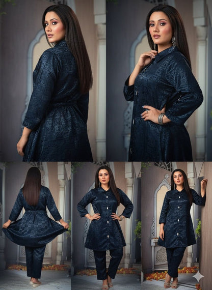 AJVIE Classic Glossy Silk Stylish CORD SET