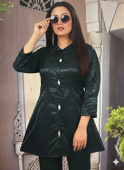 AJVIE Classic Glossy Silk Stylish CORD SET