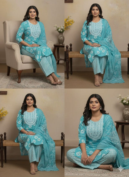 AJVIE Special Side Cut Pure Cotton 3 Piece