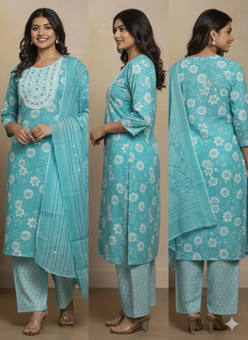 AJVIE Special Side Cut Pure Cotton 3 Piece