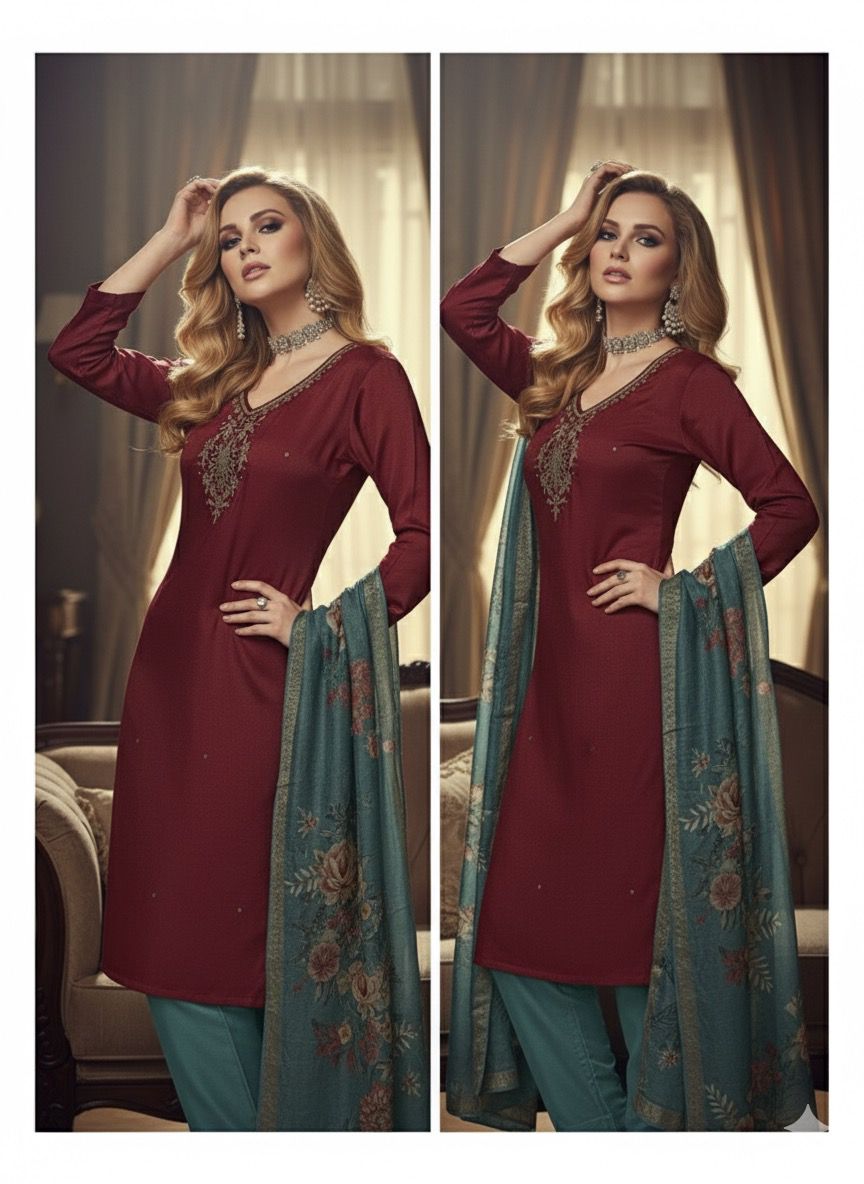 AJVIE Special Vertican Fabrics Designer Suits with 3XL Size