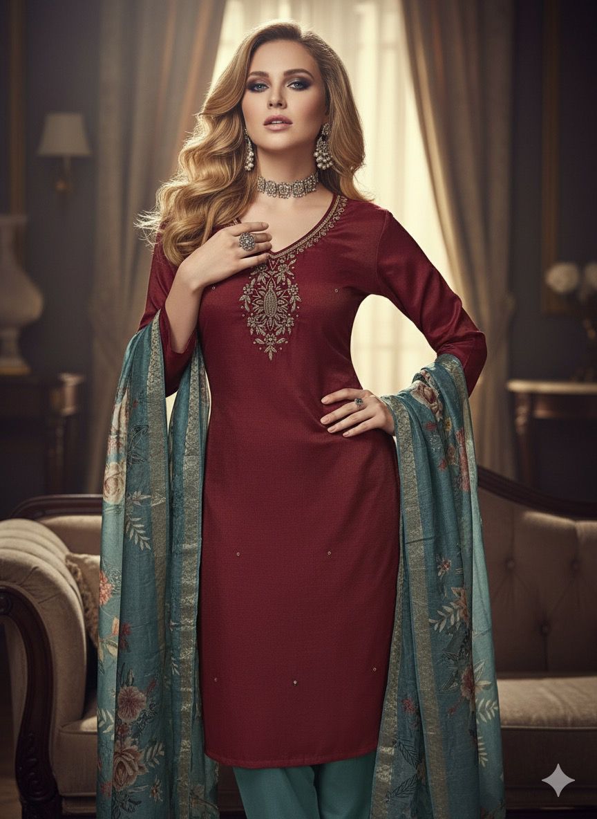 AJVIE Special Vertican Fabrics Designer Suits with 3XL Size