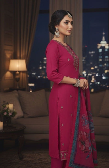 AJVIE Signature Roman Silk Designer Suit | Contemporary Ladies Ethnic Wear