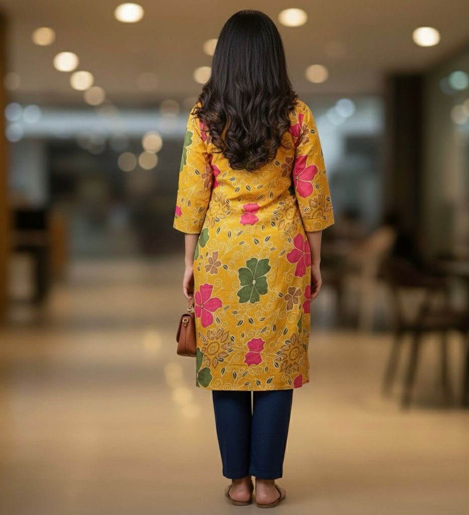 AJVIE Designer Floral Charm Buttoned Cord Set