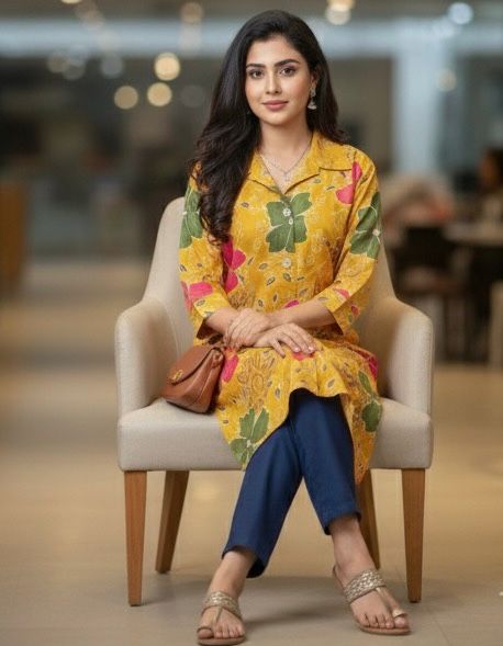 AJVIE Designer Floral Charm Buttoned Cord Set