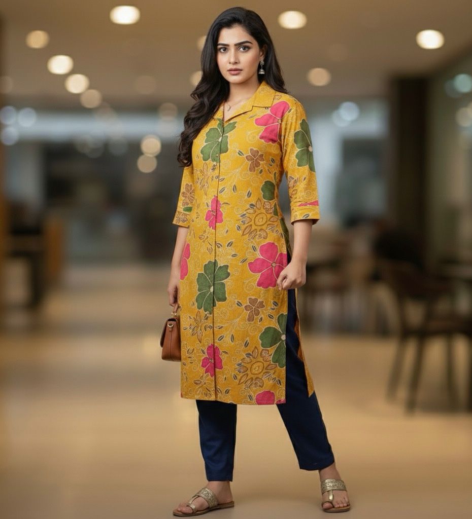 AJVIE Designer Floral Charm Buttoned Cord Set