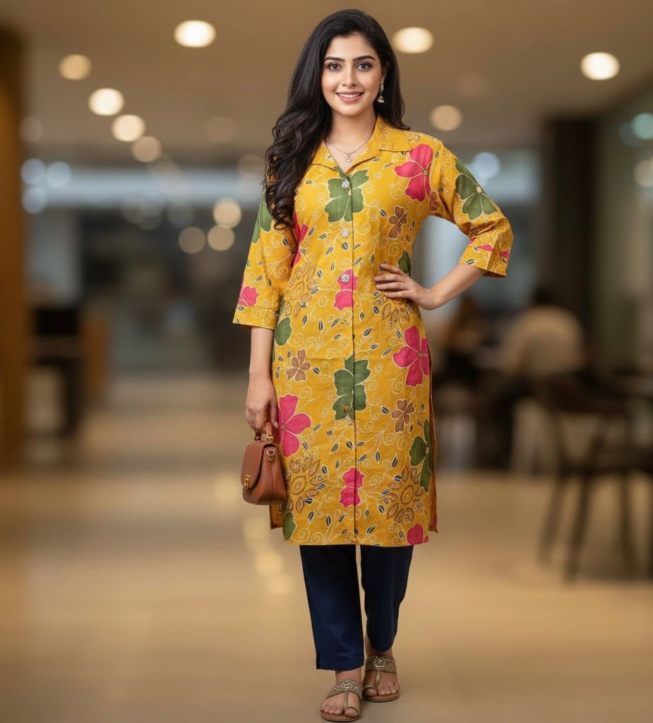 AJVIE Designer Floral Charm Buttoned Cord Set