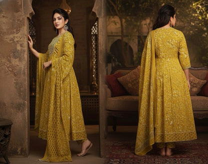 AJVIE Special 100% Cotton Ghera Designer 3-Piece Set